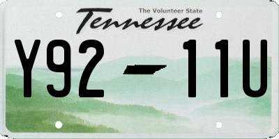 TN license plate Y9211U