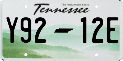 TN license plate Y9212E