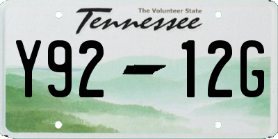 TN license plate Y9212G