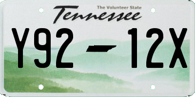 TN license plate Y9212X