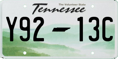 TN license plate Y9213C