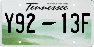 TN license plate Y9213F
