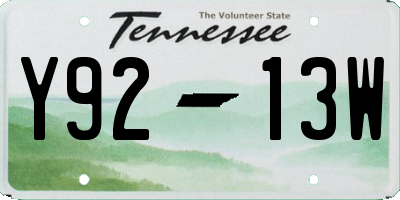 TN license plate Y9213W