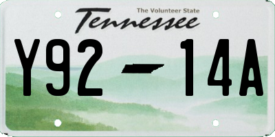 TN license plate Y9214A