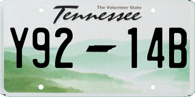 TN license plate Y9214B