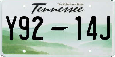 TN license plate Y9214J