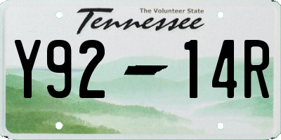 TN license plate Y9214R