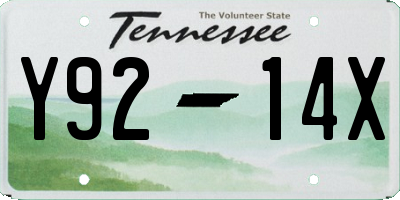 TN license plate Y9214X