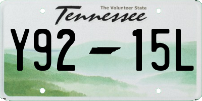 TN license plate Y9215L