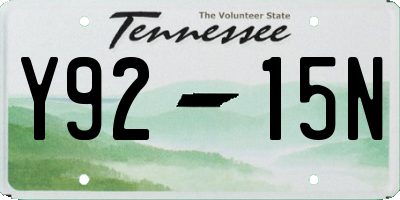 TN license plate Y9215N