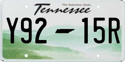 TN license plate Y9215R