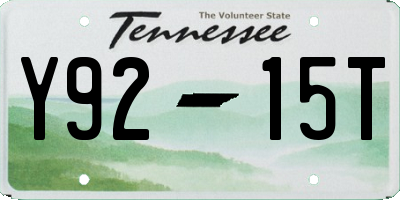 TN license plate Y9215T