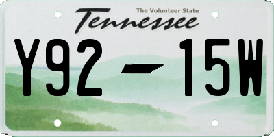 TN license plate Y9215W