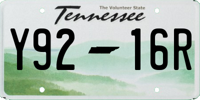 TN license plate Y9216R