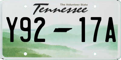 TN license plate Y9217A