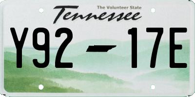 TN license plate Y9217E