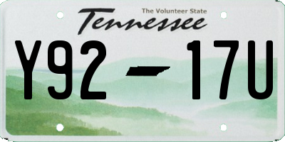 TN license plate Y9217U