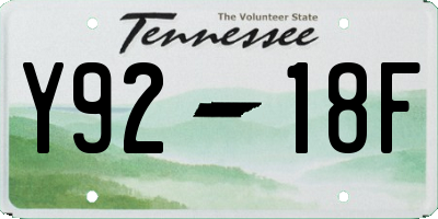 TN license plate Y9218F