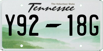 TN license plate Y9218G