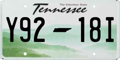 TN license plate Y9218I