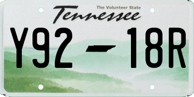 TN license plate Y9218R
