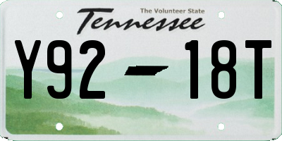 TN license plate Y9218T