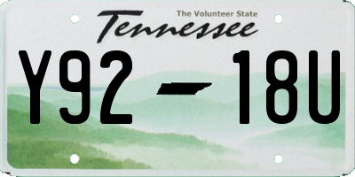 TN license plate Y9218U