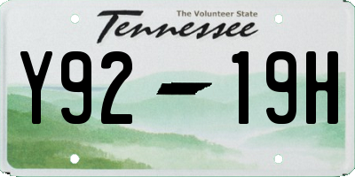TN license plate Y9219H