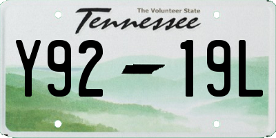 TN license plate Y9219L