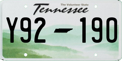TN license plate Y9219O