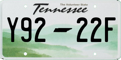 TN license plate Y9222F