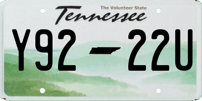 TN license plate Y9222U