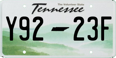 TN license plate Y9223F