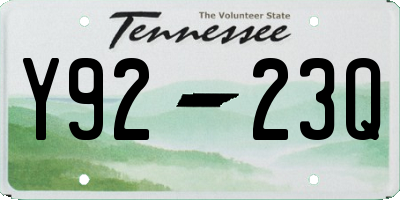 TN license plate Y9223Q