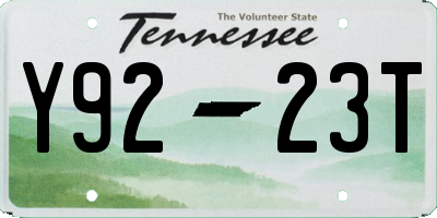 TN license plate Y9223T