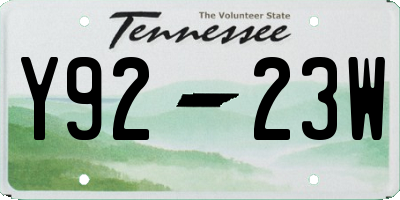 TN license plate Y9223W