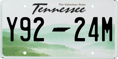 TN license plate Y9224M