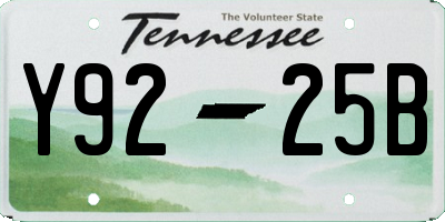TN license plate Y9225B