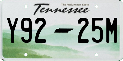 TN license plate Y9225M