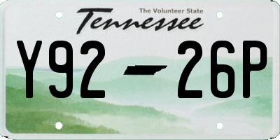 TN license plate Y9226P