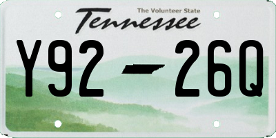 TN license plate Y9226Q