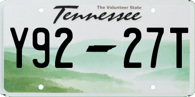TN license plate Y9227T