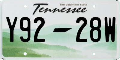 TN license plate Y9228W