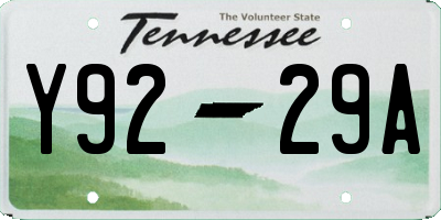 TN license plate Y9229A