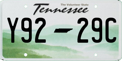 TN license plate Y9229C