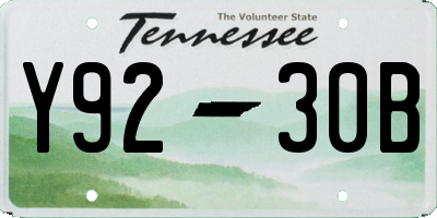 TN license plate Y9230B