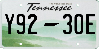 TN license plate Y9230E