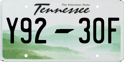 TN license plate Y9230F