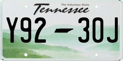 TN license plate Y9230J