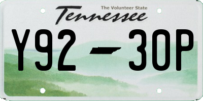 TN license plate Y9230P
